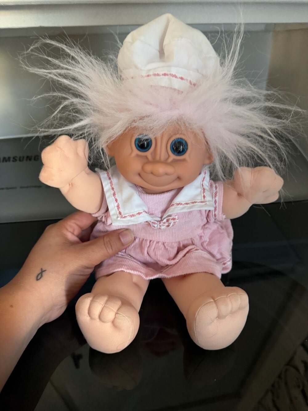 Troll Kidz Pink Corduroy Sailor Dress Plush Doll